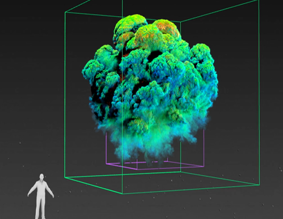 Catharsis experience VR explosions fire smoke simulation desert vfx VR phoenixfd houdini pyro