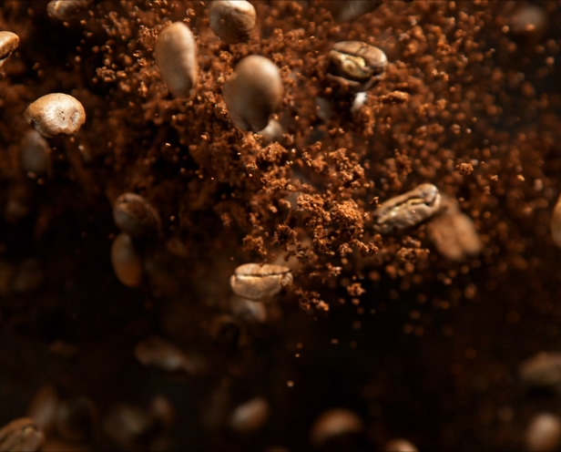 Closeup of grounded coffee